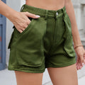 High Waist Utility Pocket Denim Shorts