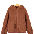 Zip Up Hooded Sherpa Jacket