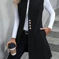 Button Up Longline Vest Coat
