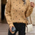 Polka Dot Long Sleeve Sweater Camel