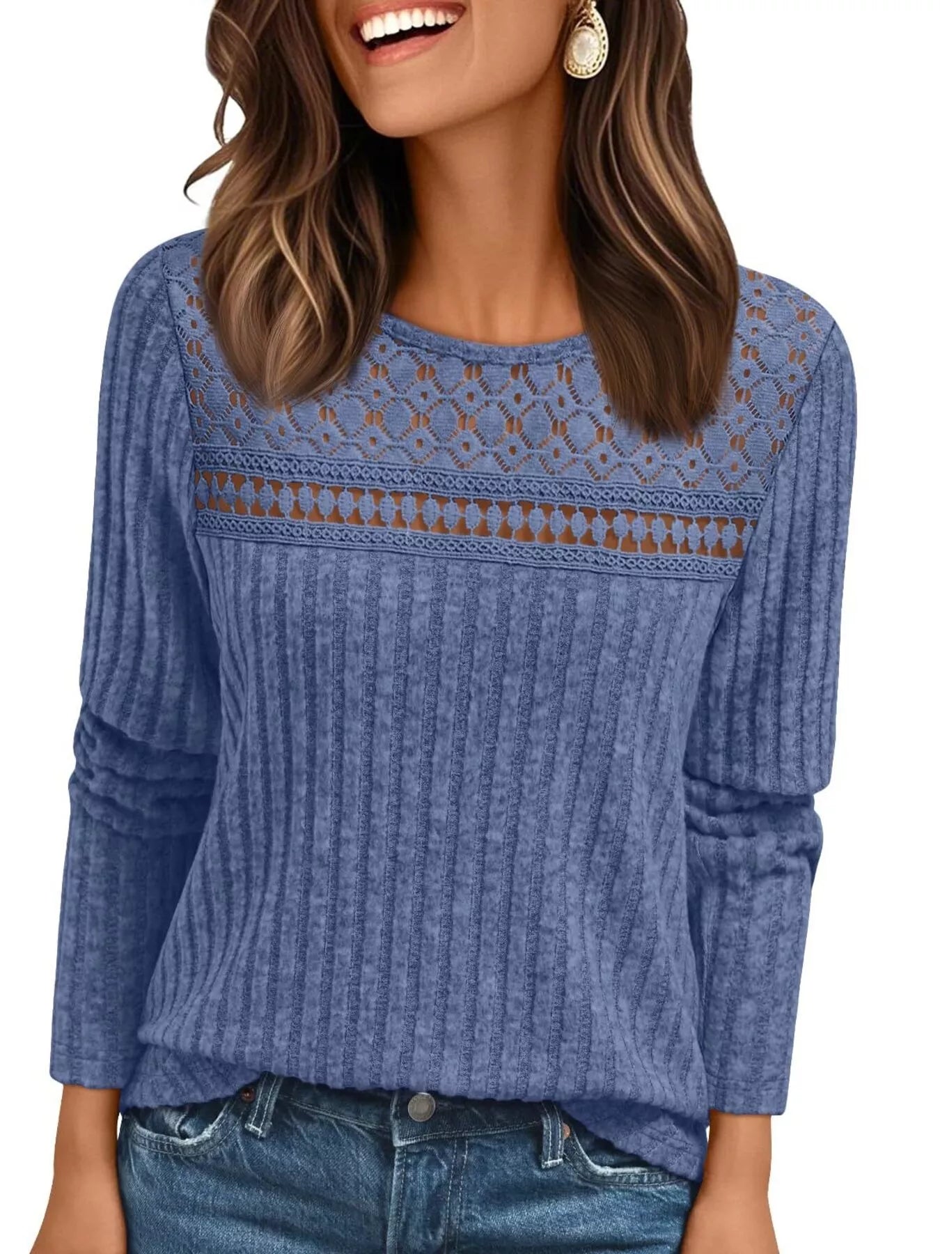 Ribbed Long Sleeve T-Shirt