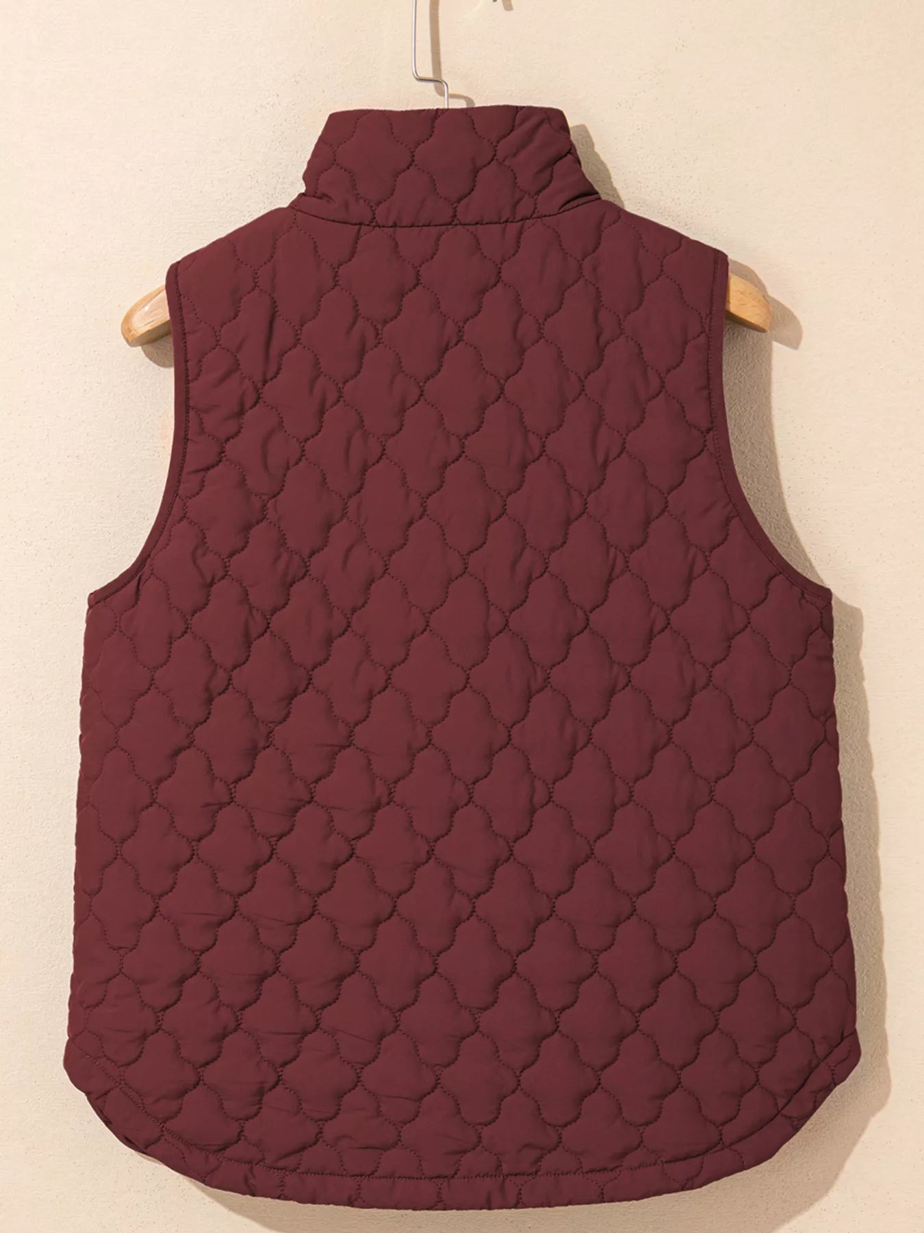 Quilted Snap Down Zip Up Vest Coat