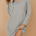 Striped Long Sleeve Lounge Dress