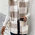 Cozy Plaid Sherpa Vest Coat Khaki