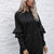 Ruffle Long Sleeve Hooded Mini Dress Black