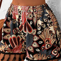 Paisley Print Tassel Hem Shorts