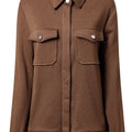 Solid Color Zip Up Button Flap Pocket Jackets