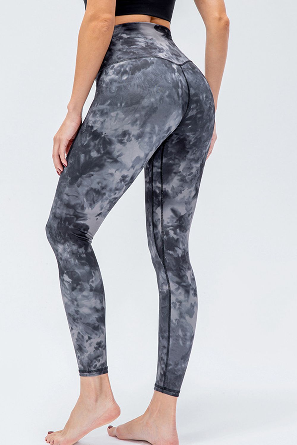 Wide Waistband Slim Fit Active Leggings Gray