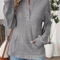 Ribbed Button Detail Long Sleeve T-Shirt