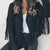 Fringe Open Front Cropped Jacket Black