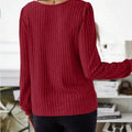 Ribbed Knit Long Sleeve T-Shirt