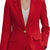 Lapel Collar One Button Blazer Red