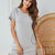 Round Neck Short Sleeve Lounge Dress Light Gray
