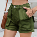 High Waist Utility Pocket Denim Shorts