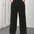 Relaxed Fit Drawstring Waist Solid Pants Black