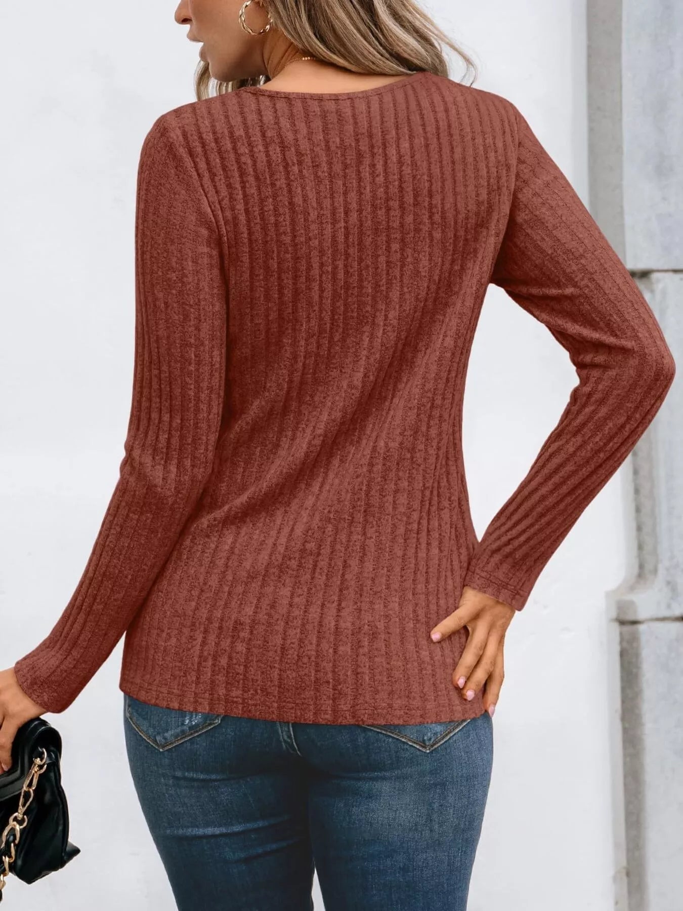Ribbed Long Sleeve T-Shirt