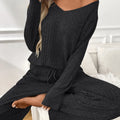 Ribbed Long Sleeve Top and Pants Lounge Set