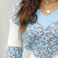 Leopard V-Neck Long Sleeve Sweater
