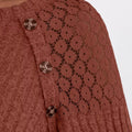 Ribbed Knit T-Shirt with Lace Shoulder Detail