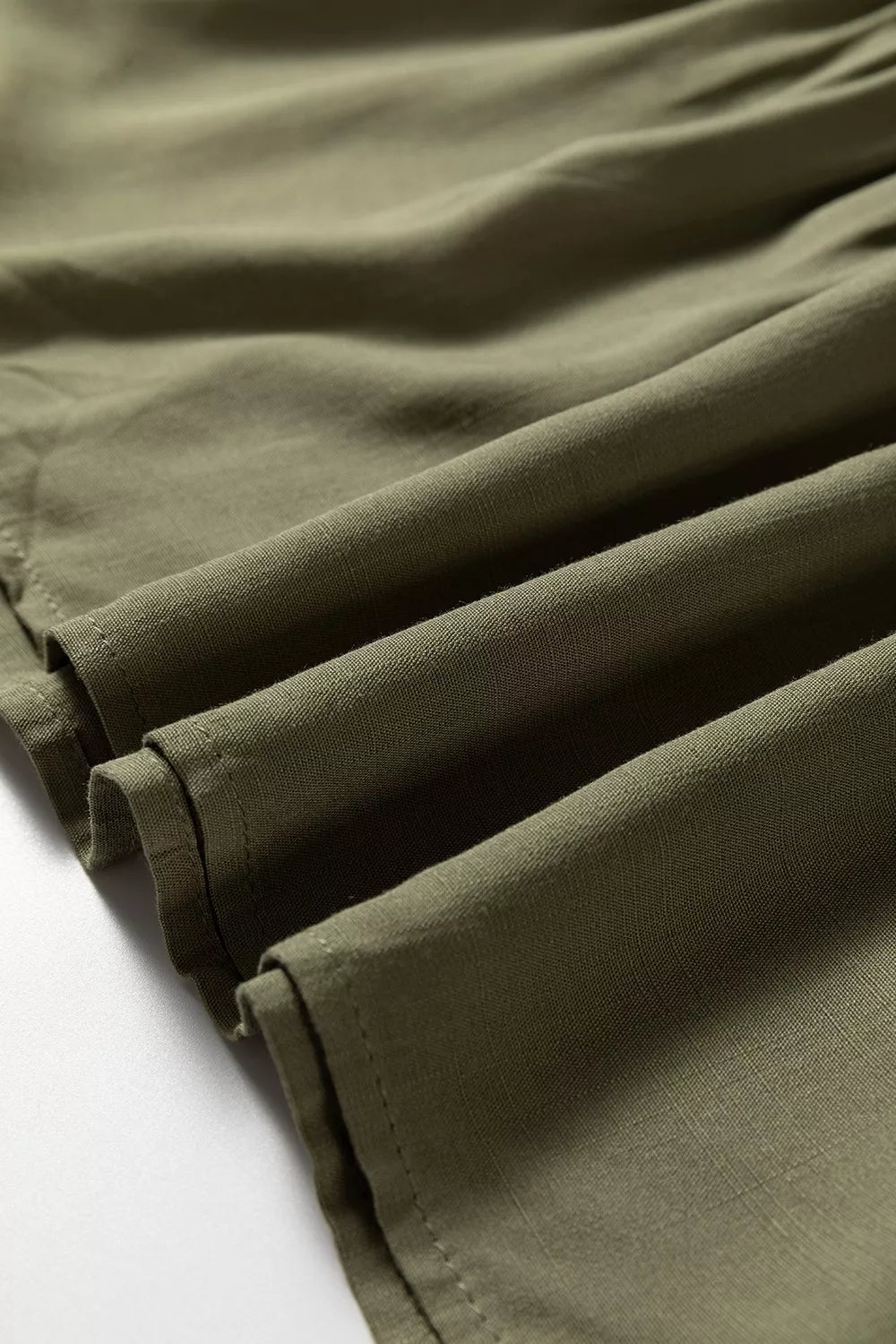 Collared V Neck Smocked Detail Contrast Leopard Trim Dress