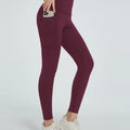 High Waist Active Leggings Burgundy