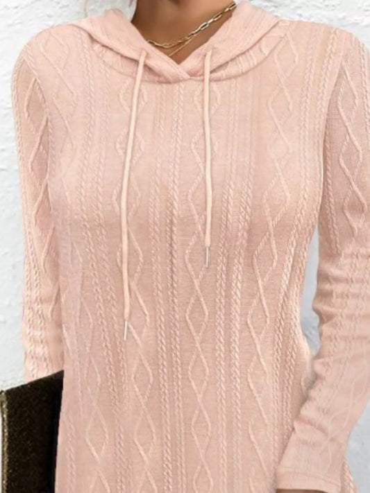 Casual Long Sleeve Hooded Knit Dress