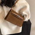 Solid Color Buckle Shoulder Bag