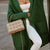 Full Size Hooded Knit Open Front Cardigan Plus Size Green