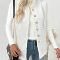 Textured Button-Front Vest with Raw Edge