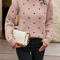 Polka Dot Long Sleeve Sweater Pink