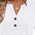 Casual Long Sleeve Button Detail T-Shirt