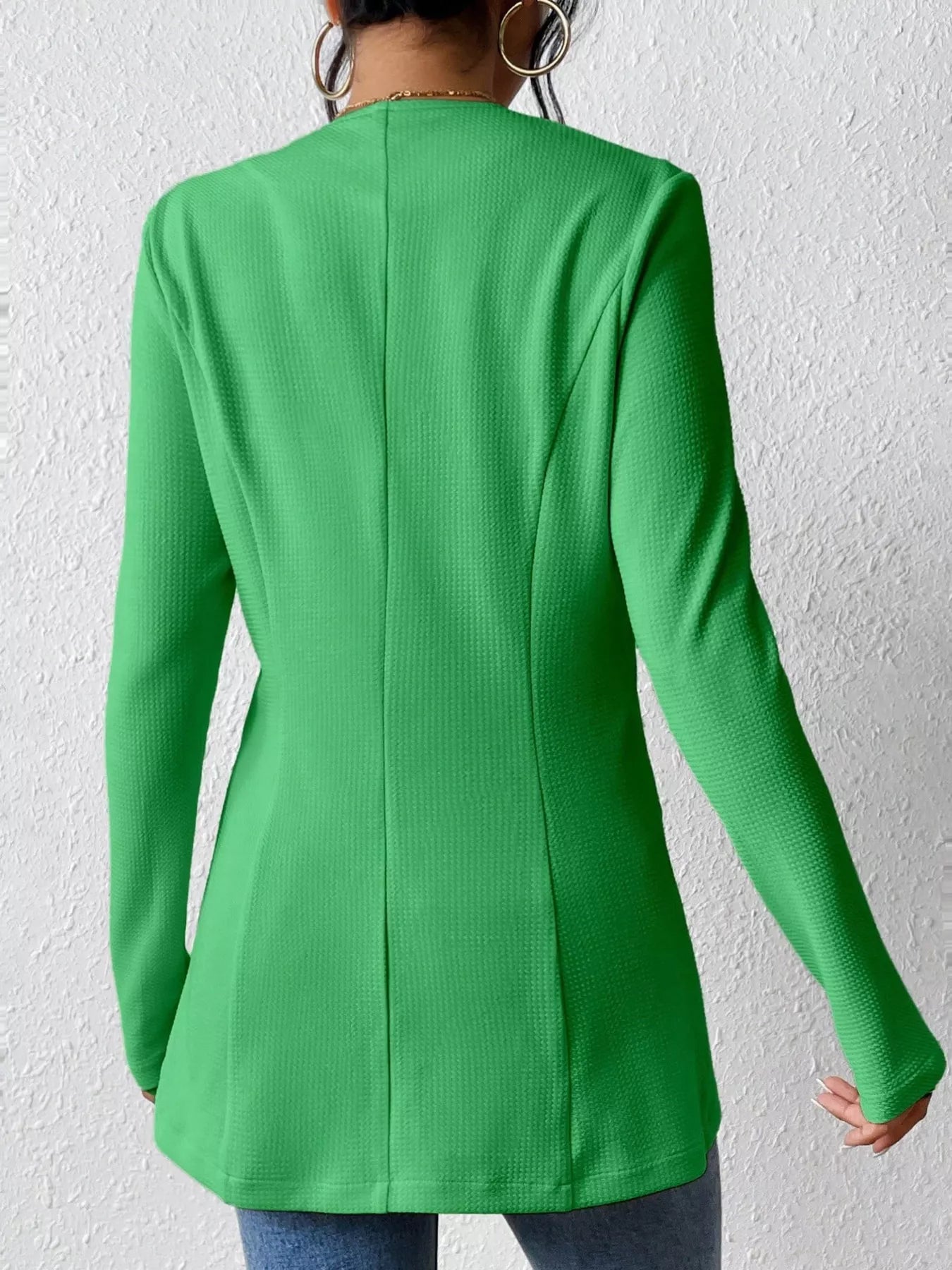 Single-Button Long Sleeve Blazer