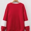 Colorblock Drop Shoulder Baggy Sweatshirt
