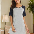 Round Neck Short Sleeve Contrast Lounge Dress