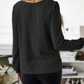 Ribbed Knit Long Sleeve T-Shirt