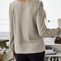Ribbed Knit Long Sleeve T-Shirt