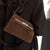 Solid Color Buckle Shoulder Bag Coffee Color One Size