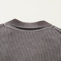 Mineral Wash Exposed Seam Patchwork Knit Open Sweater Cardigan