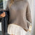 Mock Neck Drop Shoulder Sweater Brown