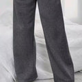 Relaxed Fit Drawstring Waist Solid Pants