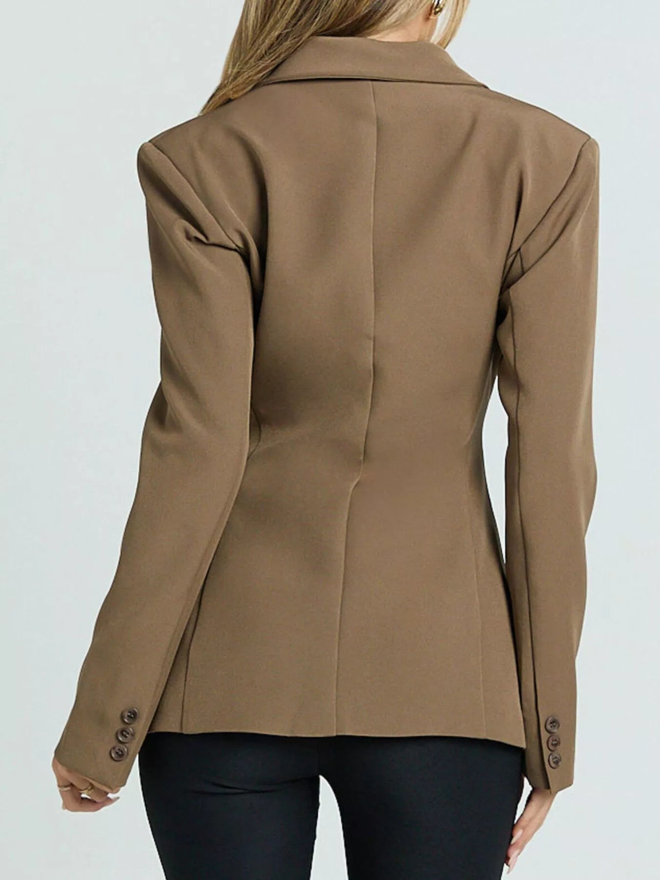 Lapel Collar One Button Blazer