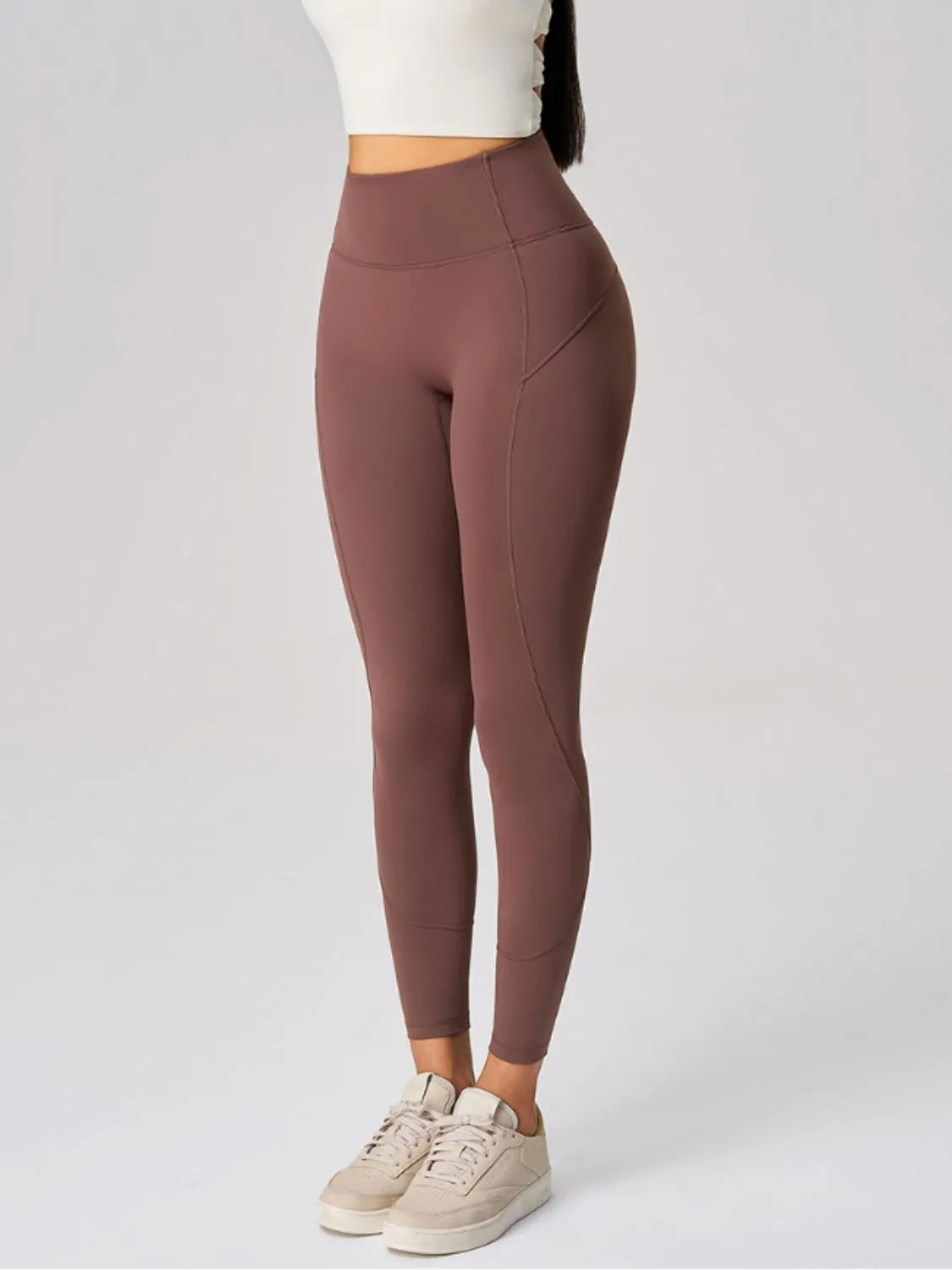 High Waist Active Leggings Dark Brown