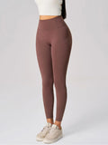 High Waist Active Leggings Dark Brown