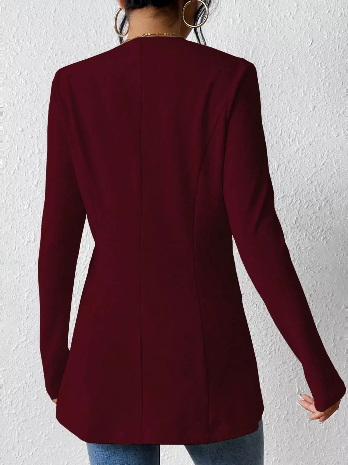 Single-Button Long Sleeve Blazer