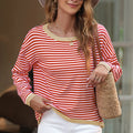 Striped Round Neck Drop Shoulder T-Shirt