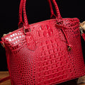 PU Leather Handbag Deep Red One Size