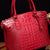 PU Leather Handbag Deep Red One Size