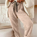Leopard Drawstring Loose Fit Pants