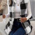 Cozy Plaid Sherpa Vest Coat