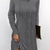 Casual Long Sleeve Hooded Knit Dress Dark Gray
